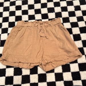 Aerie tan high waist paper bag Women's Shorts